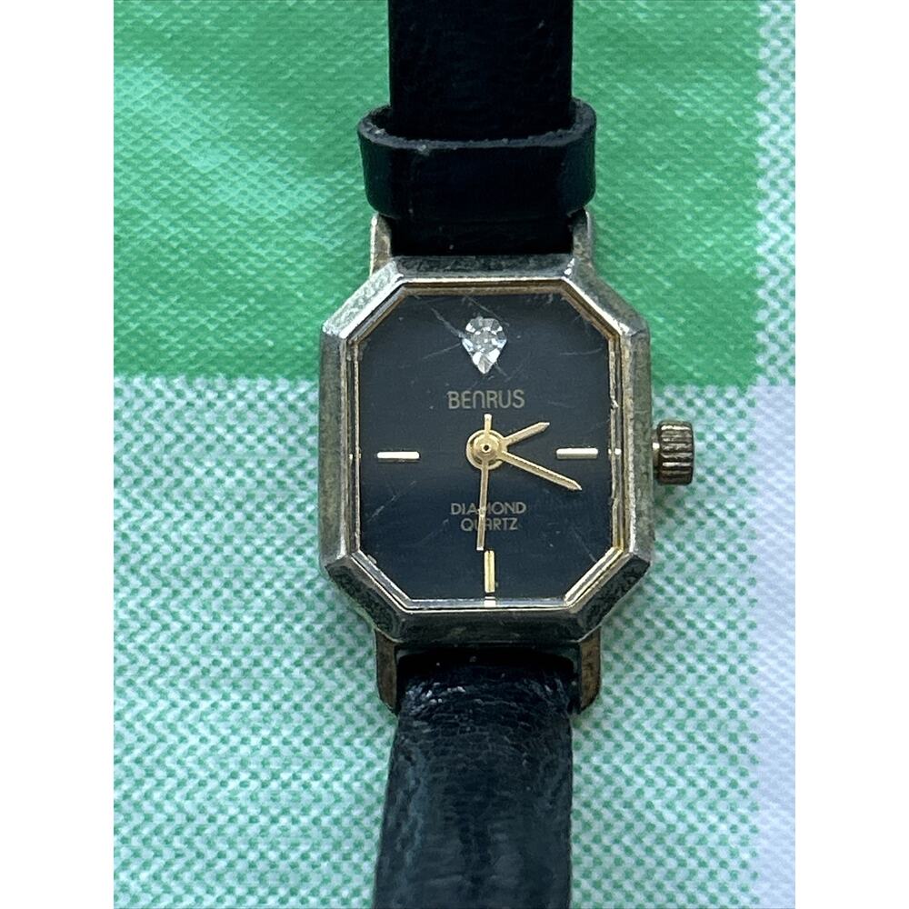 Benrus Women's Black Dial Diamond Quartz Watch